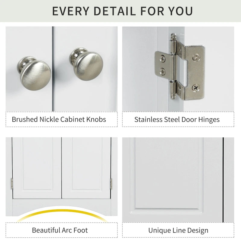 Triangle Bathroom Storage Cabinet with Adjustable Shelves